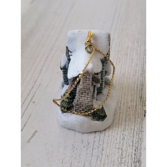 Mini Snow blue house wreath pine tree ornament Xmas decor - Picture 3 of 6